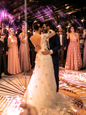 Bride and groom dancing their first dance