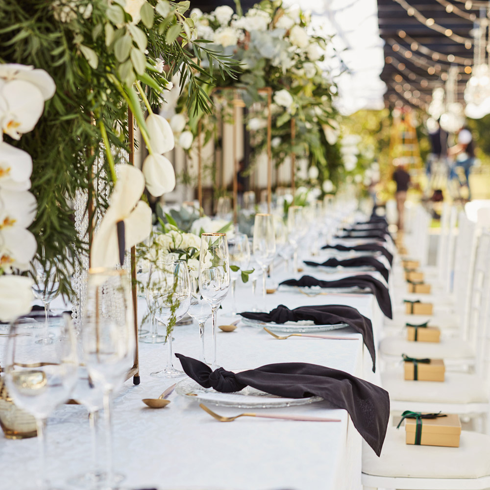 Shot of an elegantly decorated table at a wedding reception