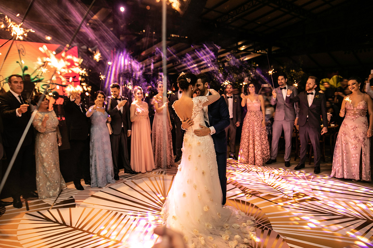 Bride and groom dancing their first dance