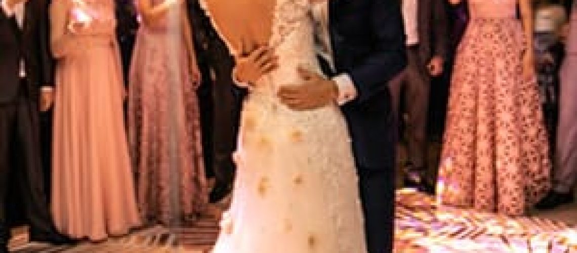 Bride and groom dancing their first dance