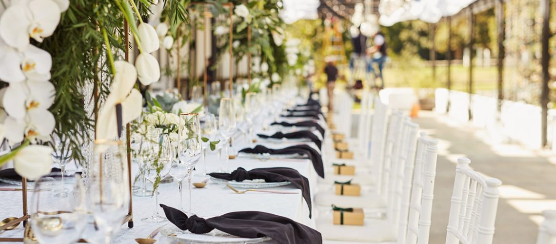Shot of an elegantly decorated table at a wedding reception